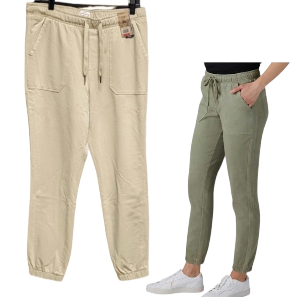 Weatherproof Vintage Woven Twill Slim Fit Jogger Pants Medium Khaki New‎